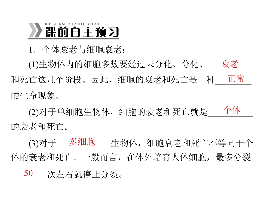 2014年生物新课标人教版必修3配套课件 第6章 第3节 细胞的衰老和凋亡.ppt_第2页