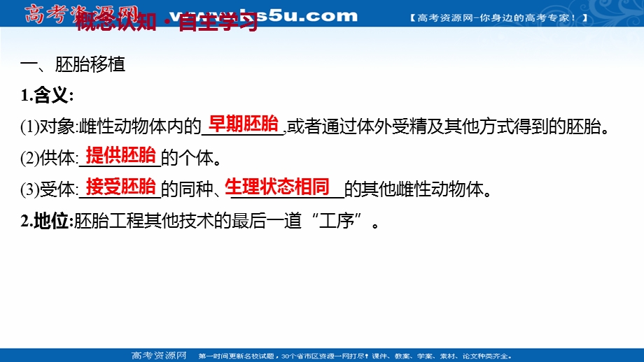 2021-2022学年人教版生物选修3课件：专题3 3-3胚胎工程的应用及前景 .ppt_第3页