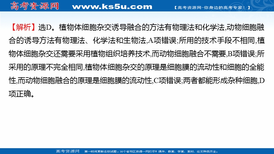 2021-2022学年人教版生物选修3习题课件：课时练习 2-2-2 动物细胞融合与单克隆抗体 .ppt_第3页