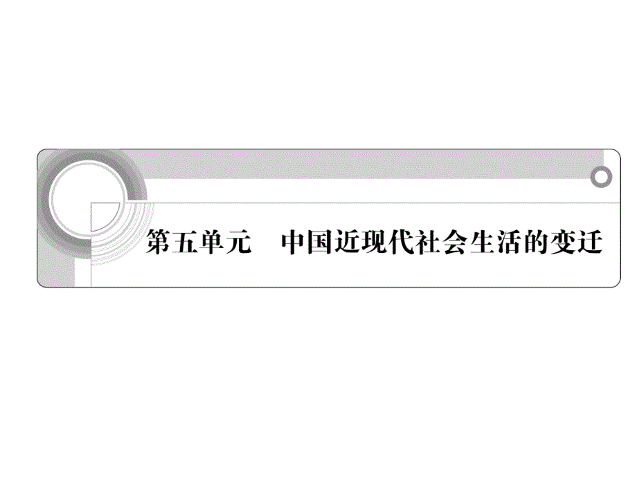 2012学案与评测历史人教版 必修2第五单元 中国近现代社会生活的变迁（课件）.ppt_第1页