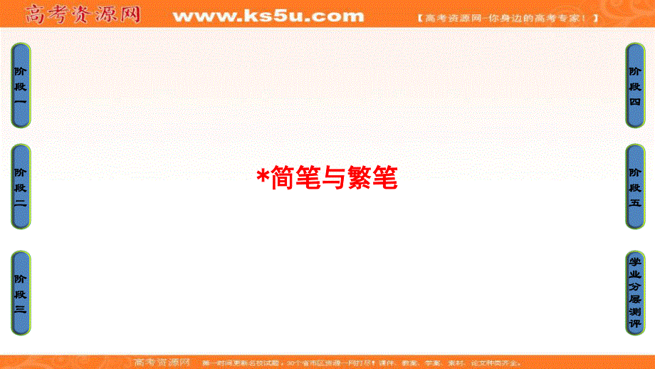 2016-2017学年苏教版高中语文必修三课件：第1单元 语文存在的家园 简笔与繁笔 .ppt_第1页