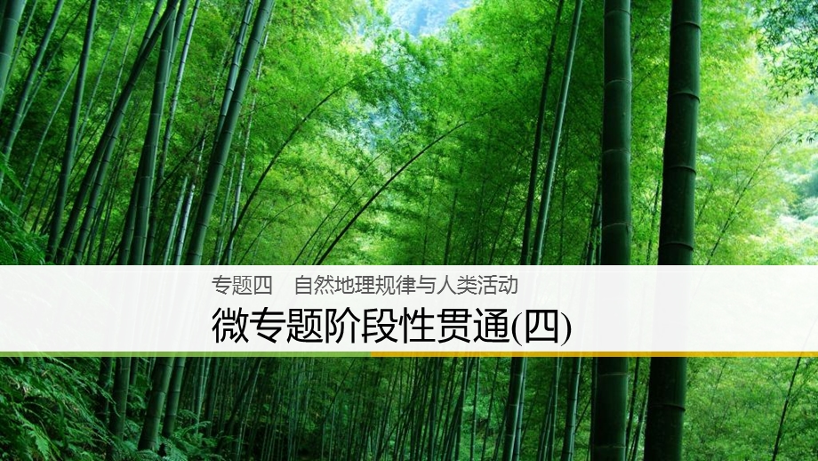 2018届浙江选考高三地理二轮专题复习课件：专题四　自然地理规律与人类活动 微专题阶段性贯通（四） .ppt_第1页