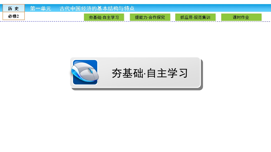 2019-2020学年人教版历史必修二培优学案课件：第1单元 古代中国经济的基本结构与特点1-1 .ppt_第3页