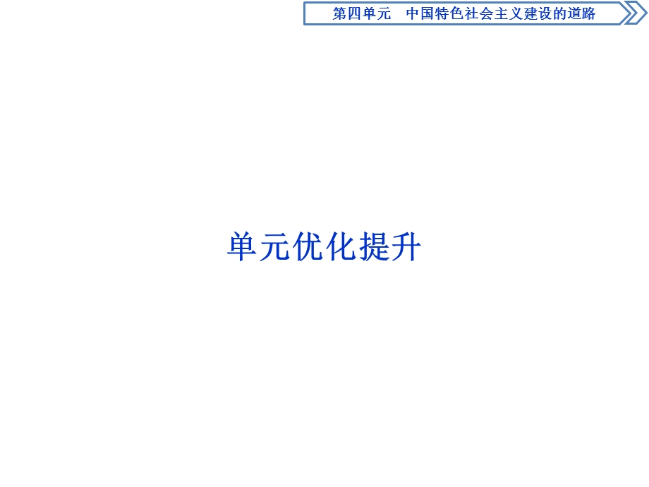 2019-2020学年人教版历史必修二江苏专用课件：第四单元　中国特色社会主义建设的道路 单元优化提升 .ppt_第1页