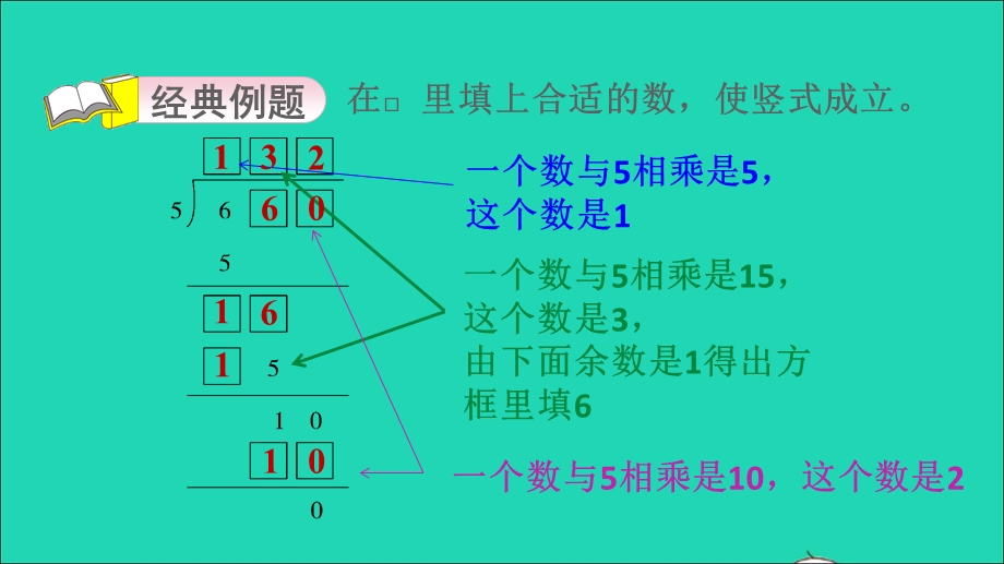 2021三年级数学上册 五 风筝厂见闻——两、三位数除以一位数（一）第2招 巧解除法算式谜课件 青岛版六三制.ppt_第3页