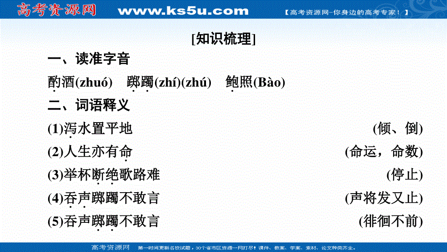 2021-2022学年人教版语文选修《中国古代散文欣赏》课件：第1单元 拟行路难（其四） .ppt_第3页