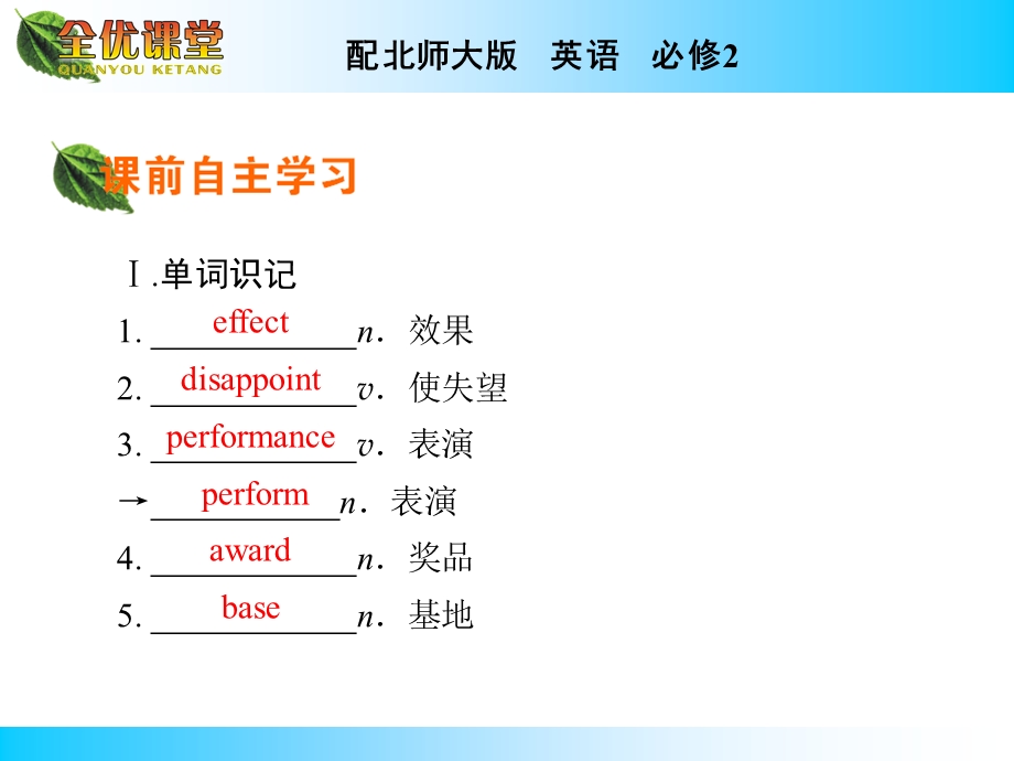 2014年秋《全优课堂》高中英语（北师大版必修二）同步课件：UNIT 5　RHYTHM PERIOD 1.ppt_第2页