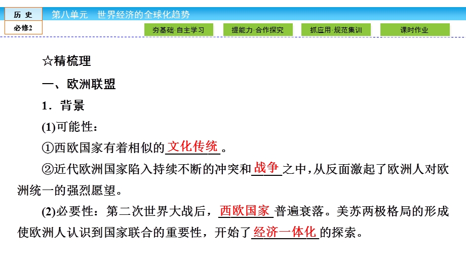 2019-2020学年人教版历史必修二培优学案课件：第8单元 世界经济的全球化趋势8-23 .ppt_第3页