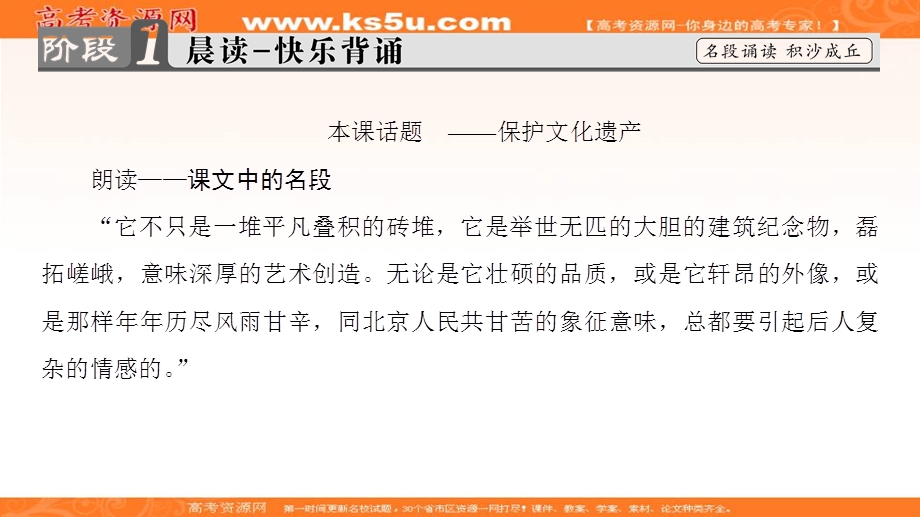 2016-2017学年苏教版高中语文必修四课件：04 关于北京城墙的存废问题的讨论 .ppt_第2页