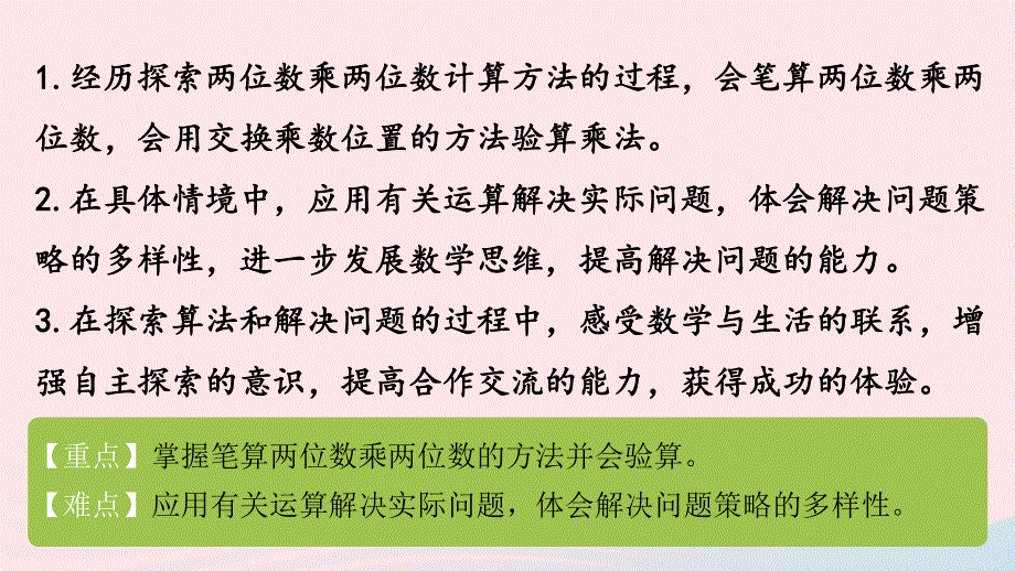 2023三年级数学下册 一 两位数乘两位数第2课时 不进位的两位数乘两位数的笔算课件 苏教版.pptx_第2页