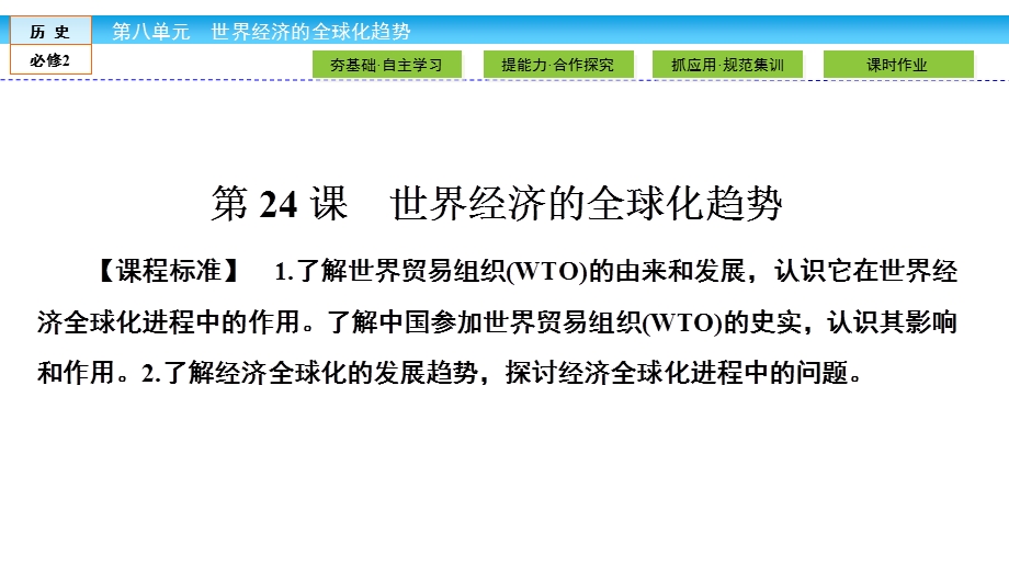 2019-2020学年人教版历史必修二培优学案课件：第8单元 世界经济的全球化趋势8-24 .ppt_第1页