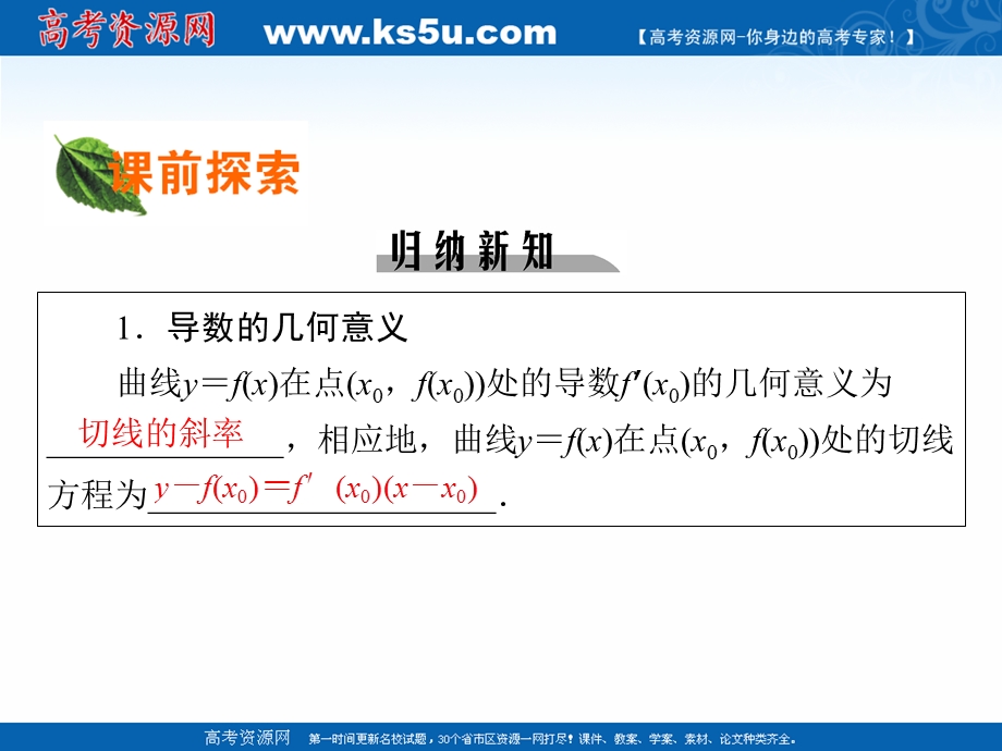 2020-2021学年人教A版数学 选修2-2课件：1-1-3 导数的几何意义 .ppt_第3页