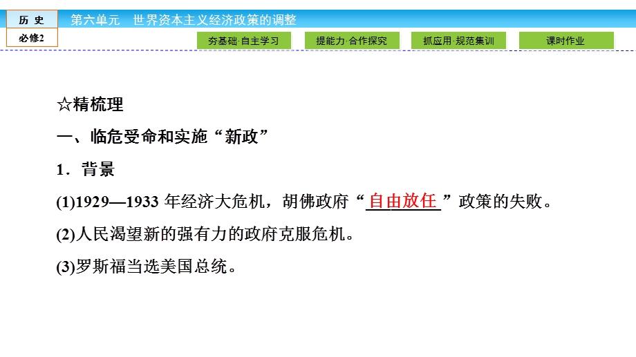 2019-2020学年人教版历史必修二培优学案课件：第6单元 世界资本主义经济政策的调整6-18 .ppt_第3页