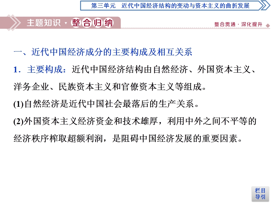 2019-2020学年人教版历史必修二江苏专用课件：第三单元　近代中国经济结构的变动与资本主义的曲折发展 单元优化提升 .ppt_第3页