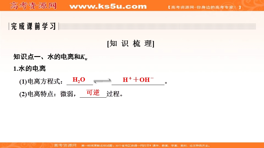 2020化学新素养同步鲁教选修四课件：第3章 第1节 第1课时　水的电离　电解质在水溶液中的存在形态 .ppt_第3页