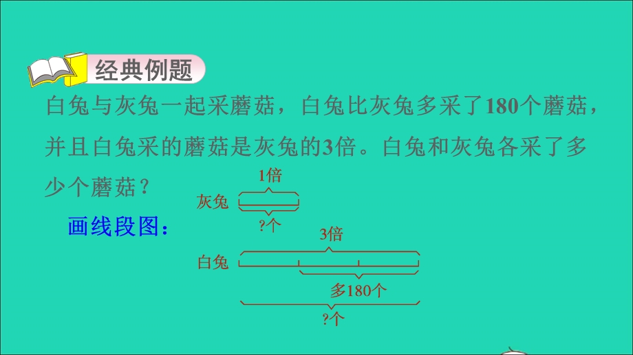 2021三年级数学上册 六 采摘节——混合运算 第11招 用数形结合思想解决差倍问题课件 青岛版六三制.ppt_第3页