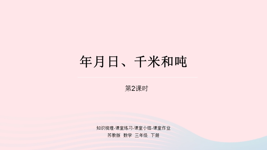 2023三年级数学下册 十 期末复习第2课时 年月日、千米和吨课件 苏教版.pptx_第1页