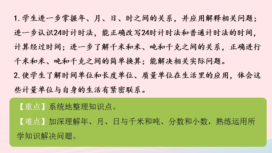 2023三年级数学下册 十 期末复习第2课时 年月日、千米和吨课件 苏教版.pptx_第2页