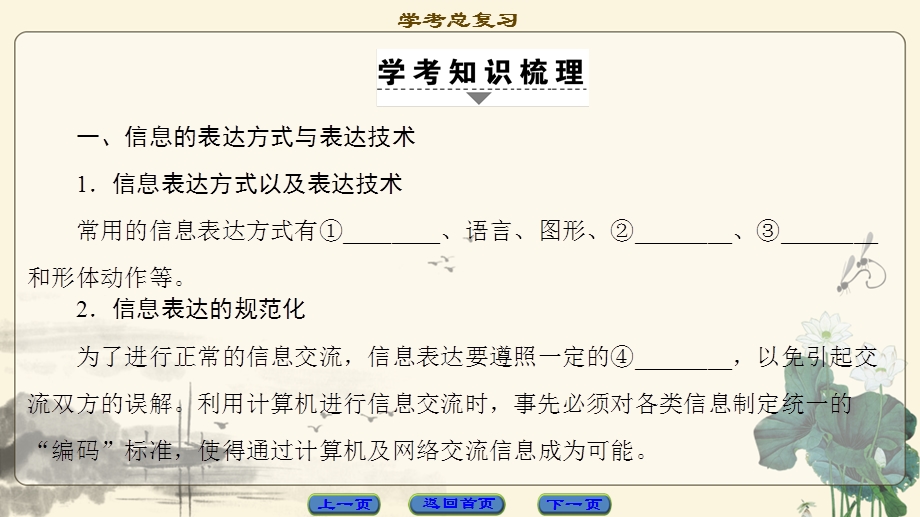 2018届高三信息技术（浙江学考）一轮复习课件 信息技术基础 第4单元 信息的表达与交流 .ppt_第3页