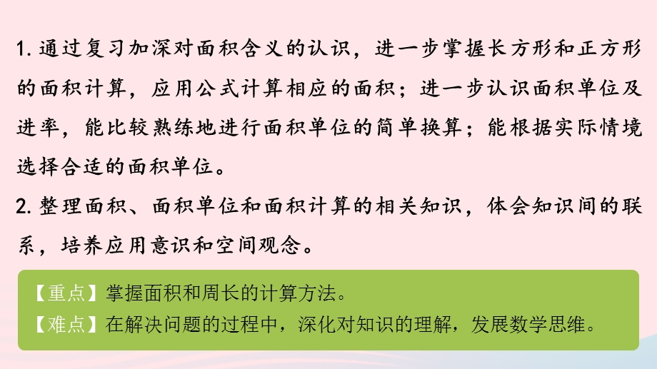 2023三年级数学下册 六 长方形和正方形的面积第9课时 复习（2）课件 苏教版.pptx_第2页