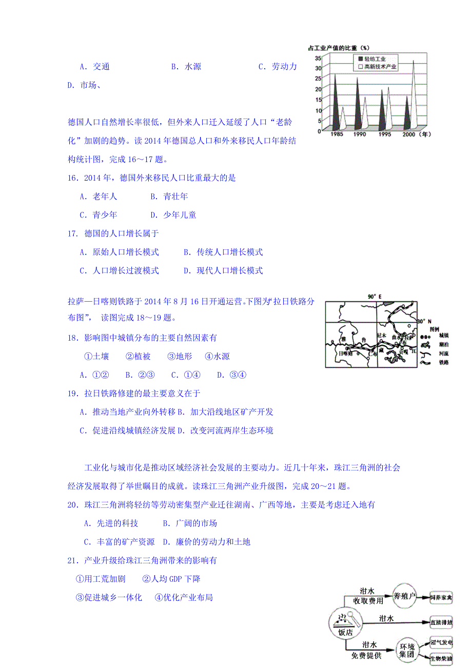 湖南省株洲市南方中学2014-2015学年高一下学期期末考试地理试题 WORD版无答案.doc_第3页