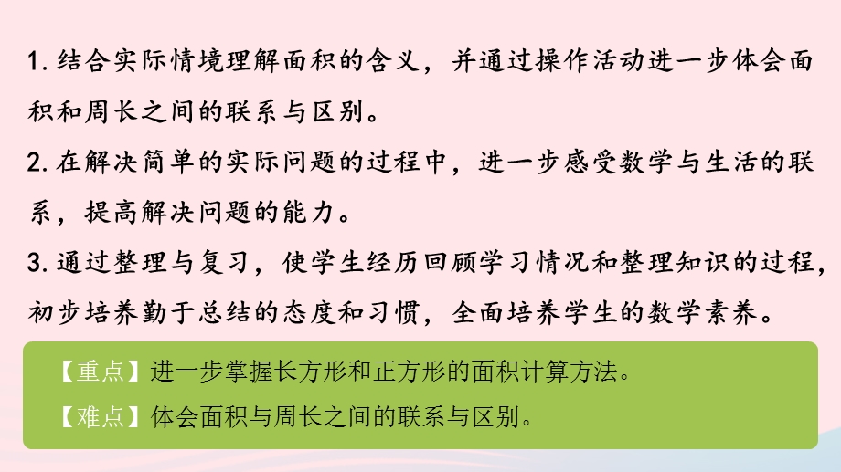 2023三年级数学下册 十 期末复习第4课时 长方形、正方形面积的复习课件 苏教版.pptx_第2页