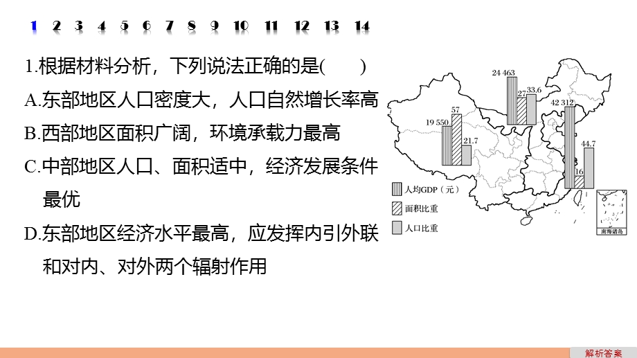 2017版地理大一轮复习人教版（全国）课件：必修3 第1章 地理环境与区域发展 专项突破练9 .pptx_第3页