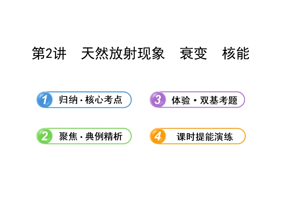 2014年高中物理广西专用一轮复习课件：15.2天然放射现象衰变核能.ppt_第1页