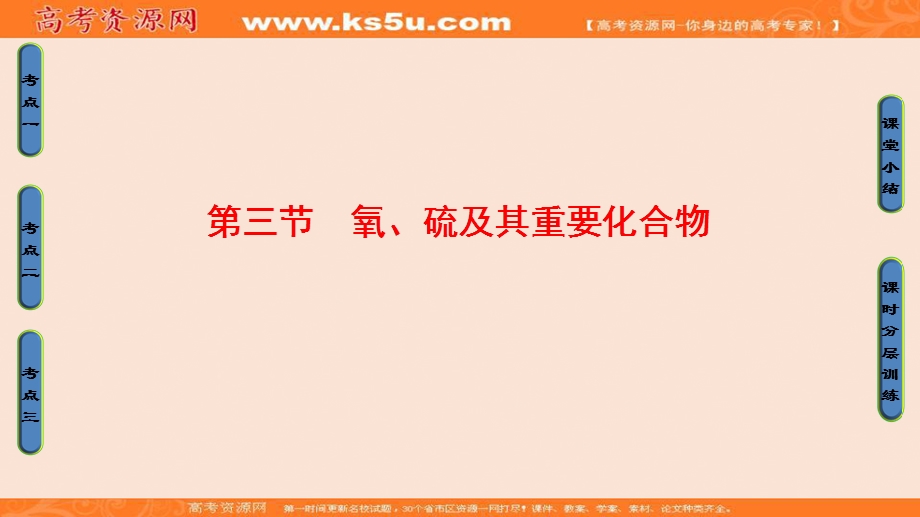 2018届高三化学（人教版）一轮复习：第4章 第3节　氧、硫及其重要化合物 .ppt_第1页