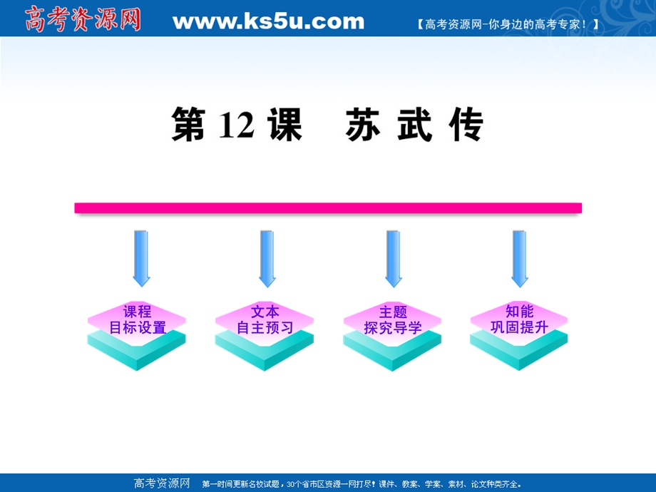 2013学年高二语文同步精讲课件：4.12《苏武传 》（新人教版必修4）.ppt_第1页