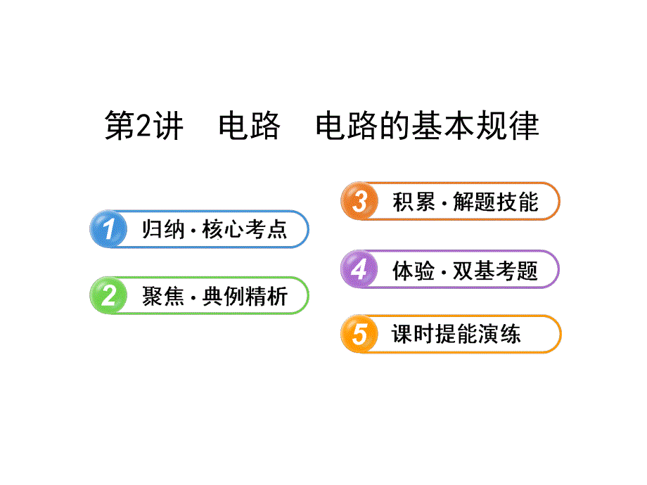 2014年高中物理广西专用一轮复习课件：10.2电路　电路的基本规律.ppt_第1页