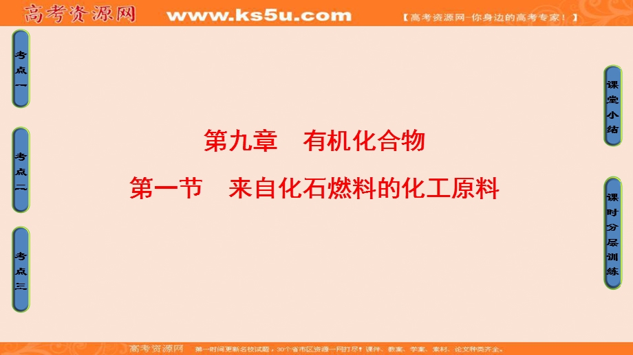 2018届高三化学（人教版）一轮复习：第9章 第1节　来自化石燃料的化工原料 .ppt_第1页