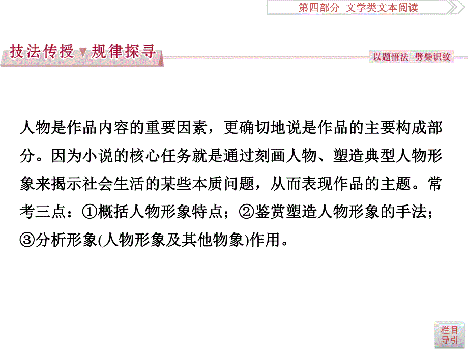 2017优化方案高考总复习·语文（山东专用）课件：第四部分 文学类文本阅读 专题一考点三 .ppt_第2页