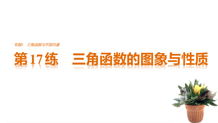 2017版高考数学江苏（理）考前三个月配套课件 专题4 三角函数与平面向量 第17练 .pptx_第1页