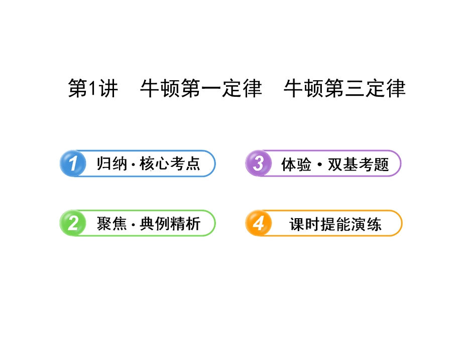 2014年高中物理广西专用一轮复习课件：3.1牛顿第一定律牛顿第三定律.ppt_第1页