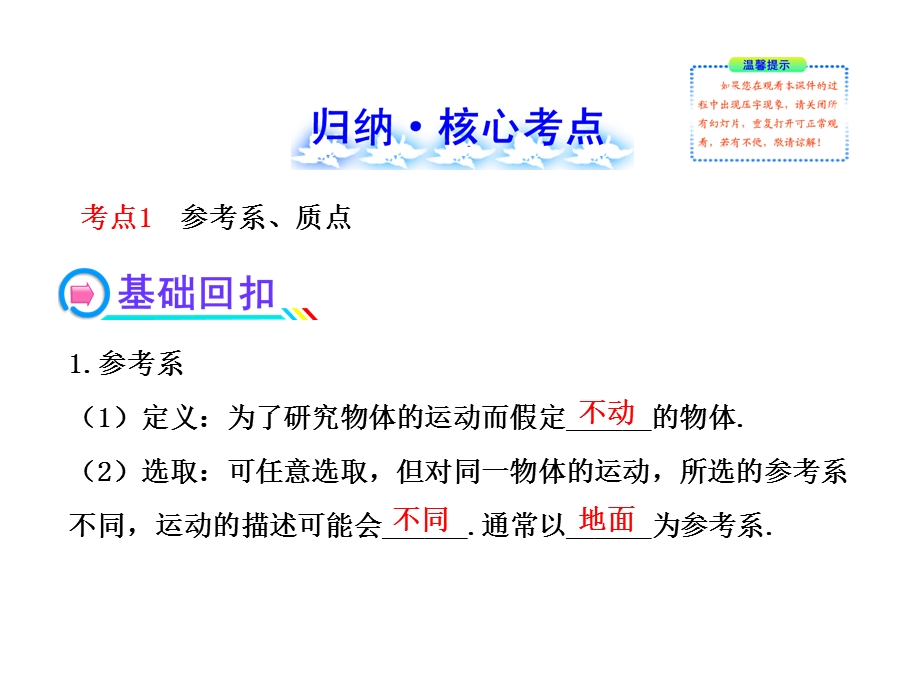 2014年高中物理广西专用一轮复习课件：2.1描述运动的基本概念.ppt_第2页