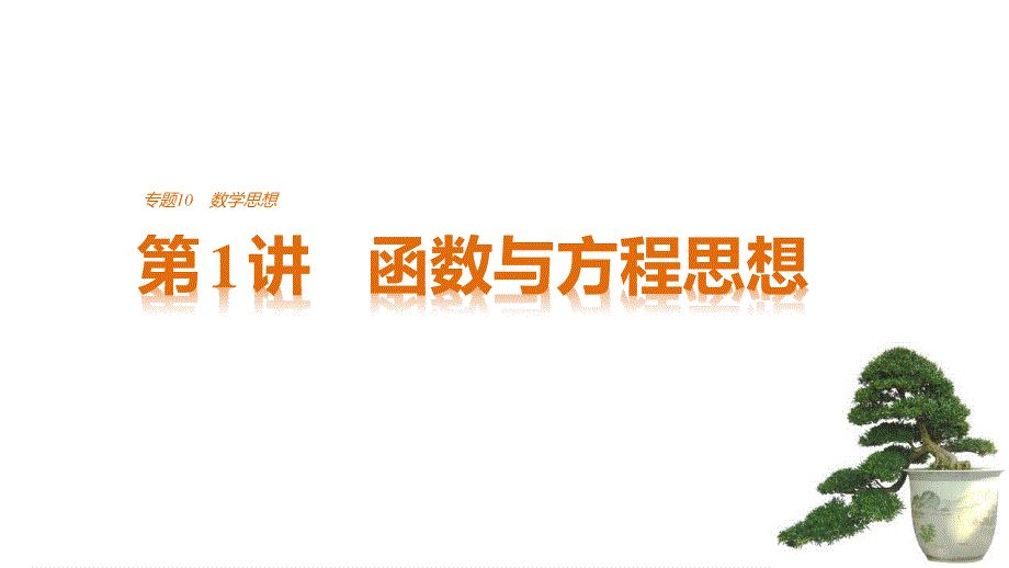 2017版高考数学江苏（理）考前三个月配套课件 专题10 数学思想 第1讲 .pptx_第1页