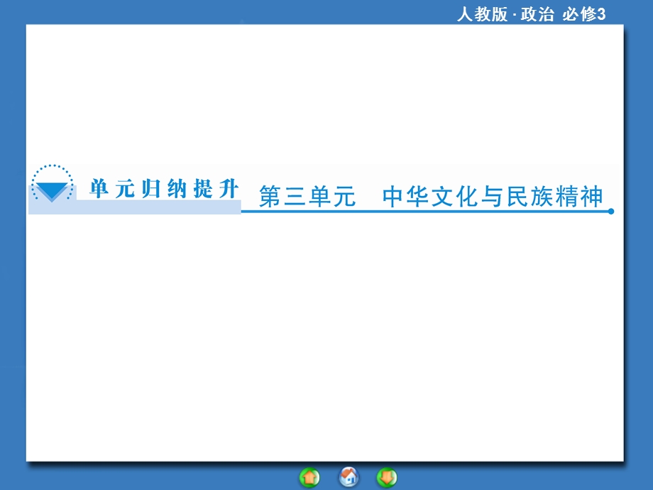 2014年高中政治（人教版）必修3课件：单元归纳提升：第3单元 中华文化与民族精神.ppt_第1页