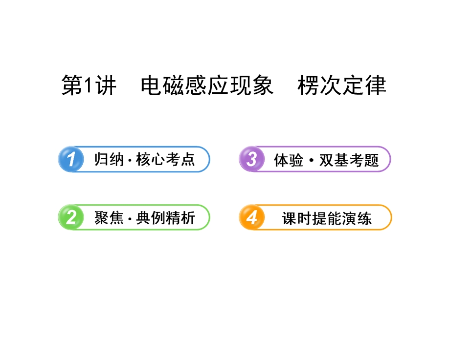 2014年高中物理广西专用一轮复习课件：12.1电磁感应现象楞次定律.ppt_第1页