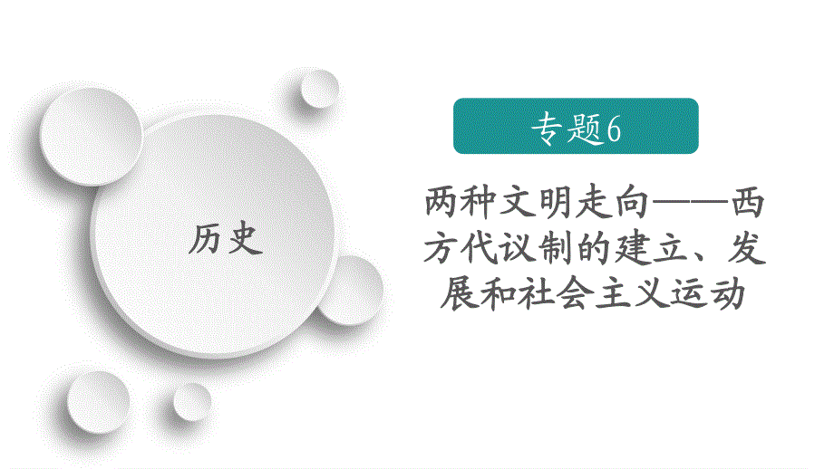 2020历史专题版大二轮专题复习冲刺课件：专题6 两种文明走向——西方代议制的建立、发展和社会主义运动 .ppt_第1页