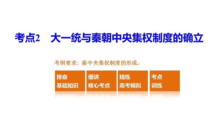 2017版高考历史（岳麓版）一轮复习课件：第一单元 古代中国的政治制度 考点2 大一统与秦朝中央集权制度的确立.pptx_第2页