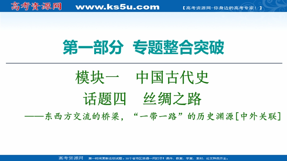 2020历史二轮专题版课件：第1部分 模块1 话题4 丝绸之路 .ppt_第1页