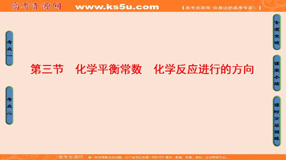 2018届高三化学（人教版）一轮复习：第7章 第3节　化学平衡常数　化学反应进行的方向 .ppt_第1页