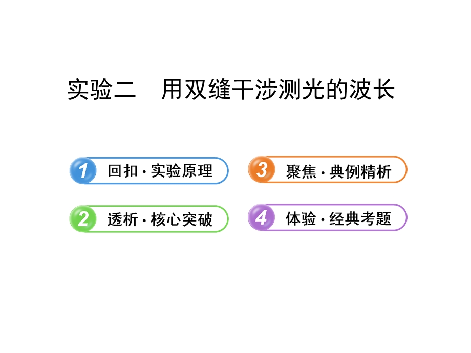 2014年高中物理广西专用一轮复习课件：第十四章实验二用双缝干涉测光的波长.ppt_第1页