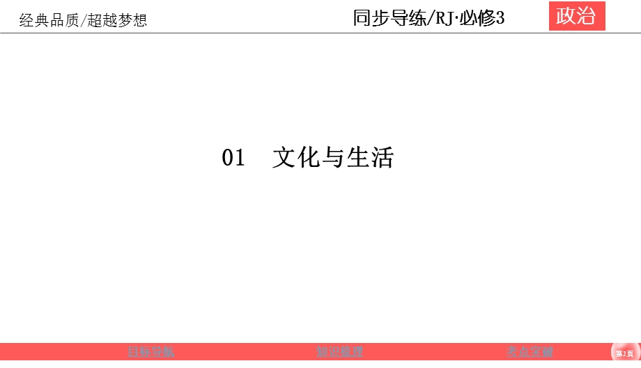 2019-2020学年人教版政治必修三同步导练课件：第1单元 文化与生活 1-2-2 .ppt_第2页