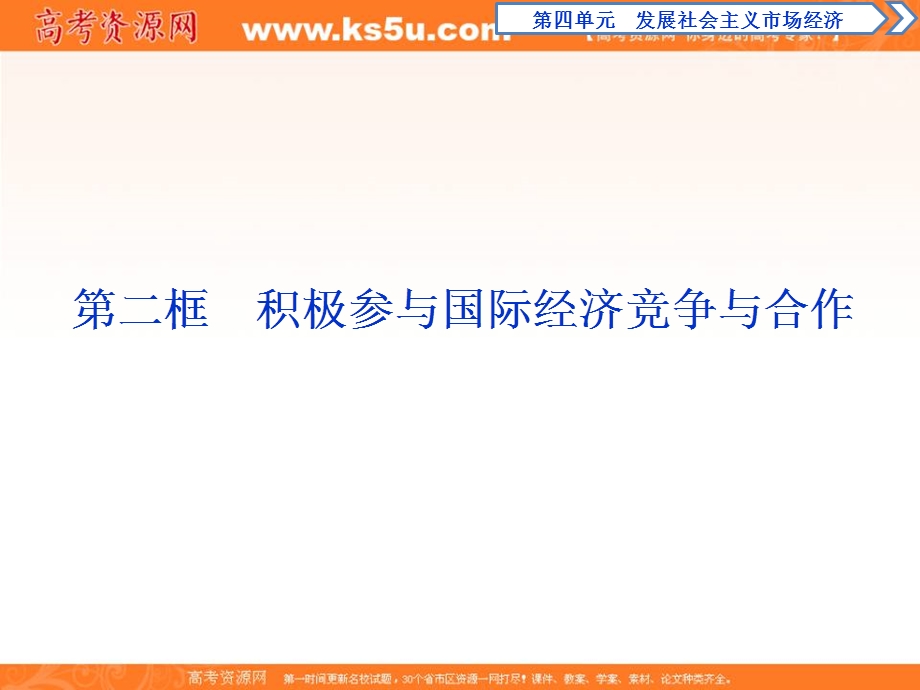 2019-2020学年人教版政治必修一课件：第四单元 第十一课　第二框　积极参与国际经济竞争与合作 .ppt_第1页