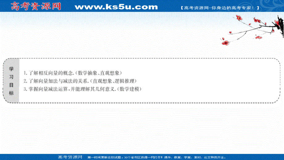 2021-2022学年数学人教A必修4课件：2-2-2 向量减法运算及其几何意义 .ppt_第2页