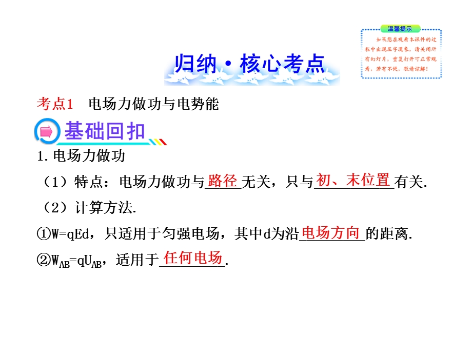 2014年高中物理广西专用一轮复习课件：9.2电势差　电势　电势能.ppt_第2页