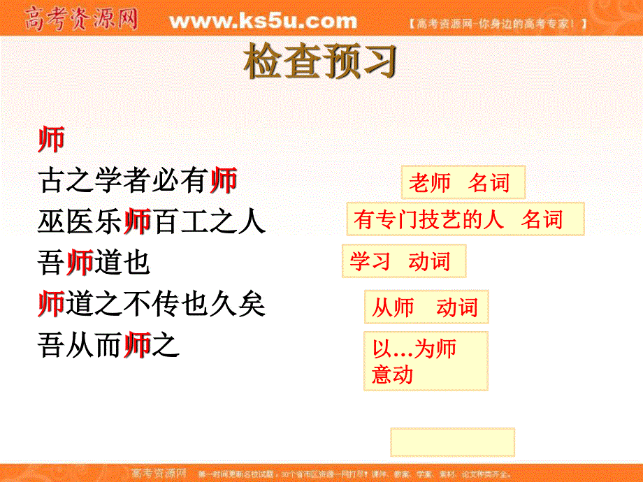 2013学年高二语文课件：第17课 师说3 （粤教版必修4）.ppt_第3页