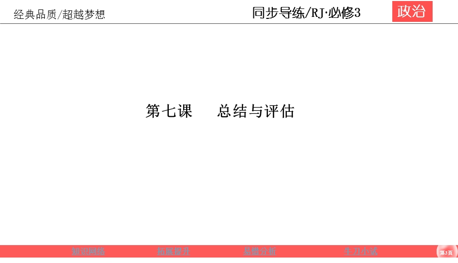 2019-2020学年人教版政治必修三同步导练课件：第3单元 中华文化与民族精神 3-7总结与评估 .ppt_第3页